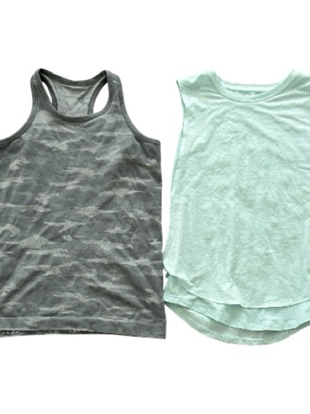 Athleta Girl Tank Bundle, Size L/12 — Camo & Mint